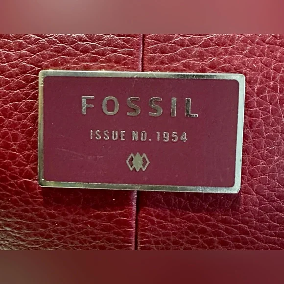 Fossil Deep Burgundy Leather Satchel Handbag - Picture 7 of 7